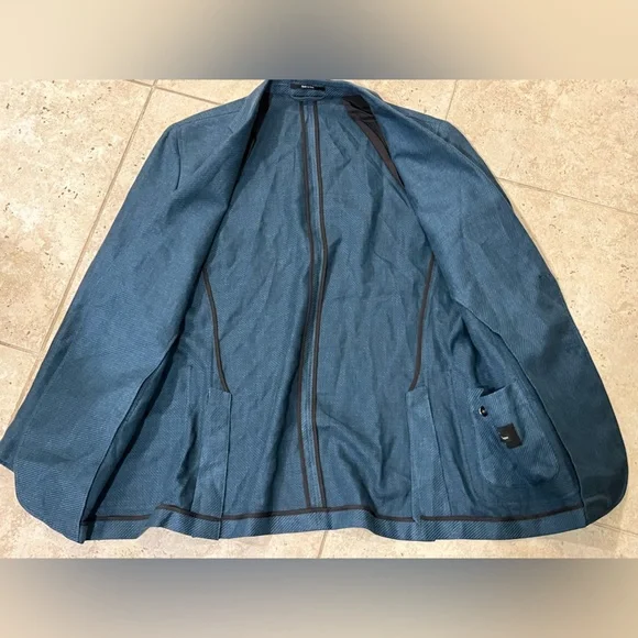 Ermenegildo Zegna Blue Wool/Silk/Linen Sport Coat Jacket 42R Italy Crossover EUC